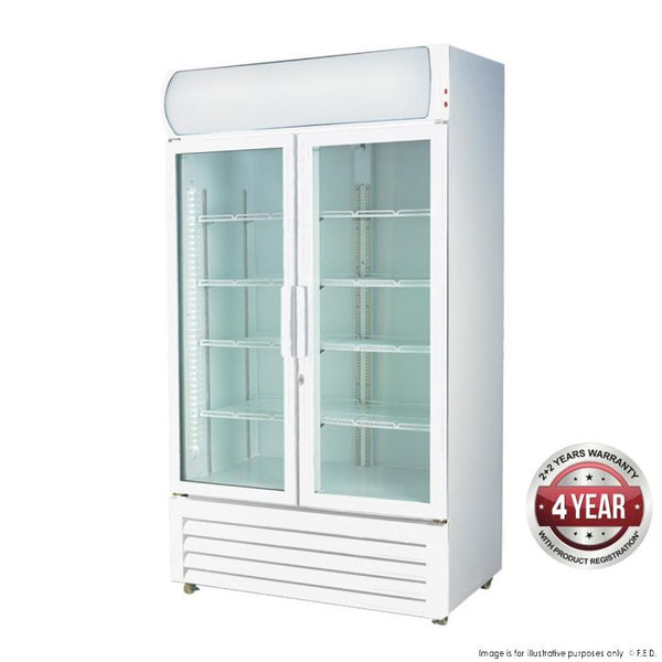 LG-1200GE Large Two Glass Door Colourbond Upright Drink Fridge