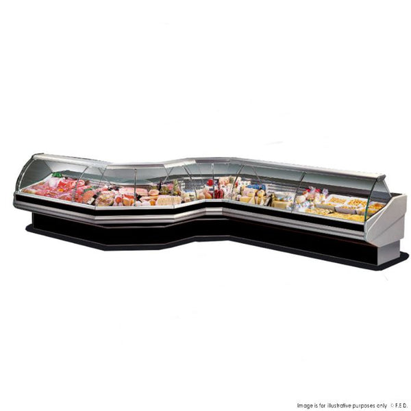 PAN2500 - Curved front glass deli display 2500x1140x1260