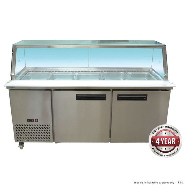 PG180FA-YG Cold Salad & Noodle Bar 5x1/1 GN Pans