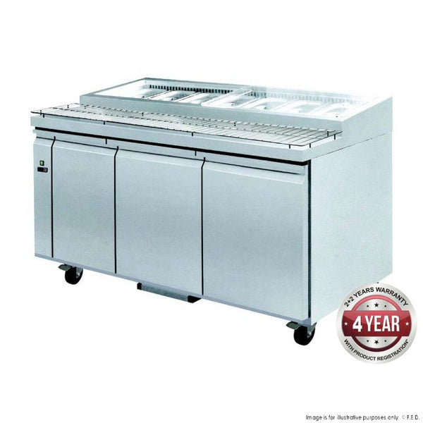 PWB150 three door DELUXE Pizza Prep Bench