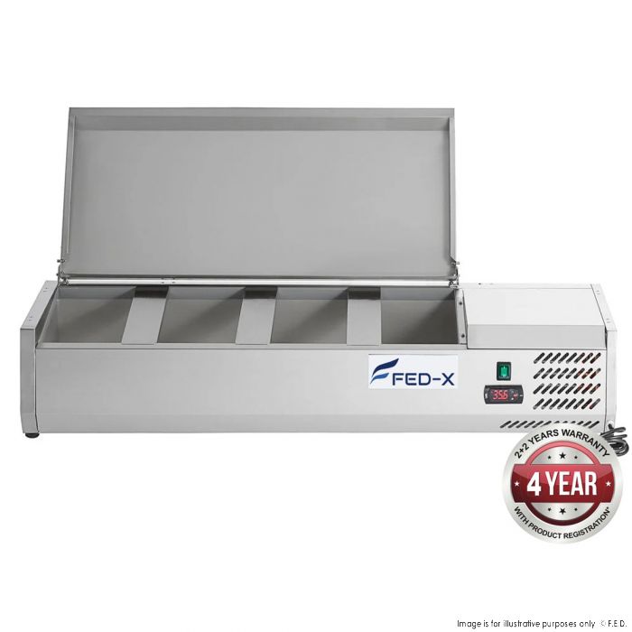 FED-X Salad Bench with Stainless Steel Lid - XVRX1200/380S