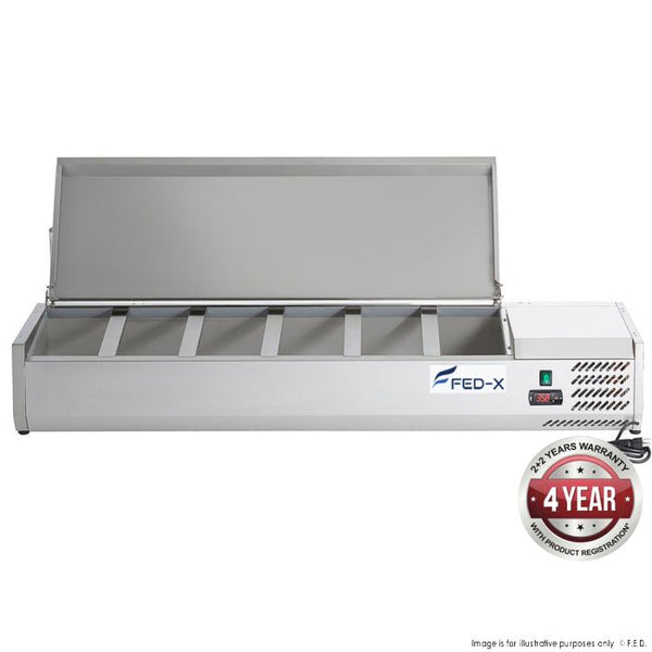 FED-X Salad Bench with Stainless Steel Lid - XVRX1500/380S