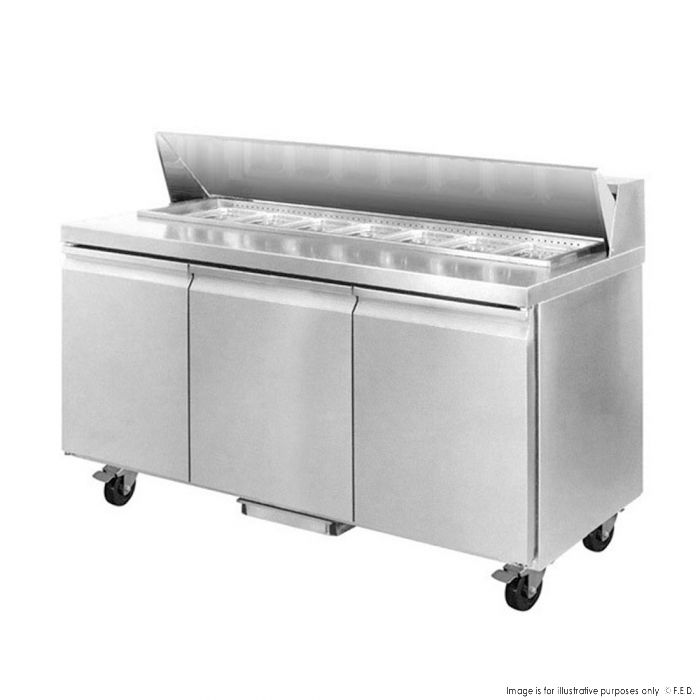 SLB200 Three Large Door Sandwich Bar 10 x 1/3 Pans