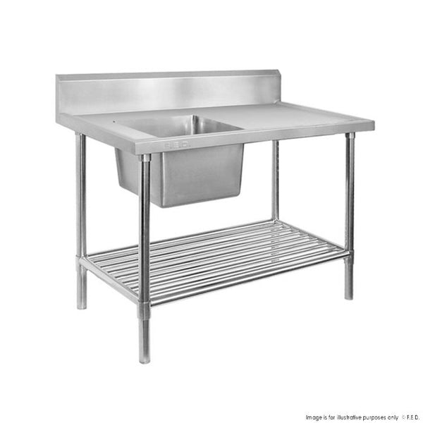 SSB6-1800L/A Single Left Sink Bench with Pot Undershelf