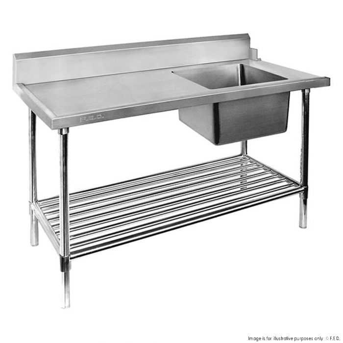 Right Inlet Single Sink Dishwasher Bench SSBD7-1500R/A