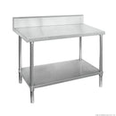 1500-6-WBB Economic 304 Grade Stainless Steel Table with splashback  1500x600x900