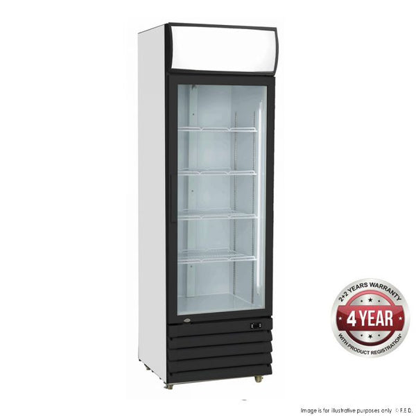 Single Glass Door Black Colourbond Upright Drink Fridge - LG-540BG