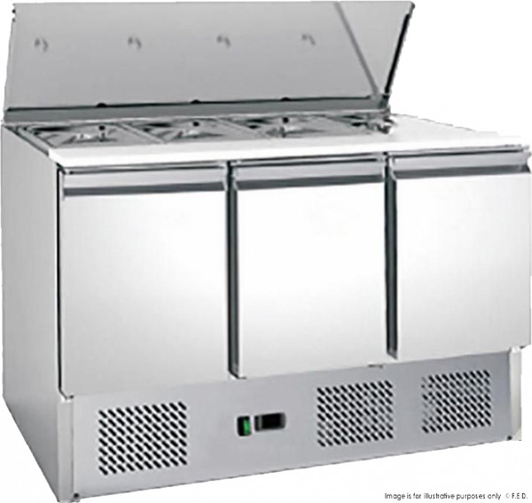 Ex-Showroom: FED-X Three Door Salad Prep Fridge - XGNS1300S